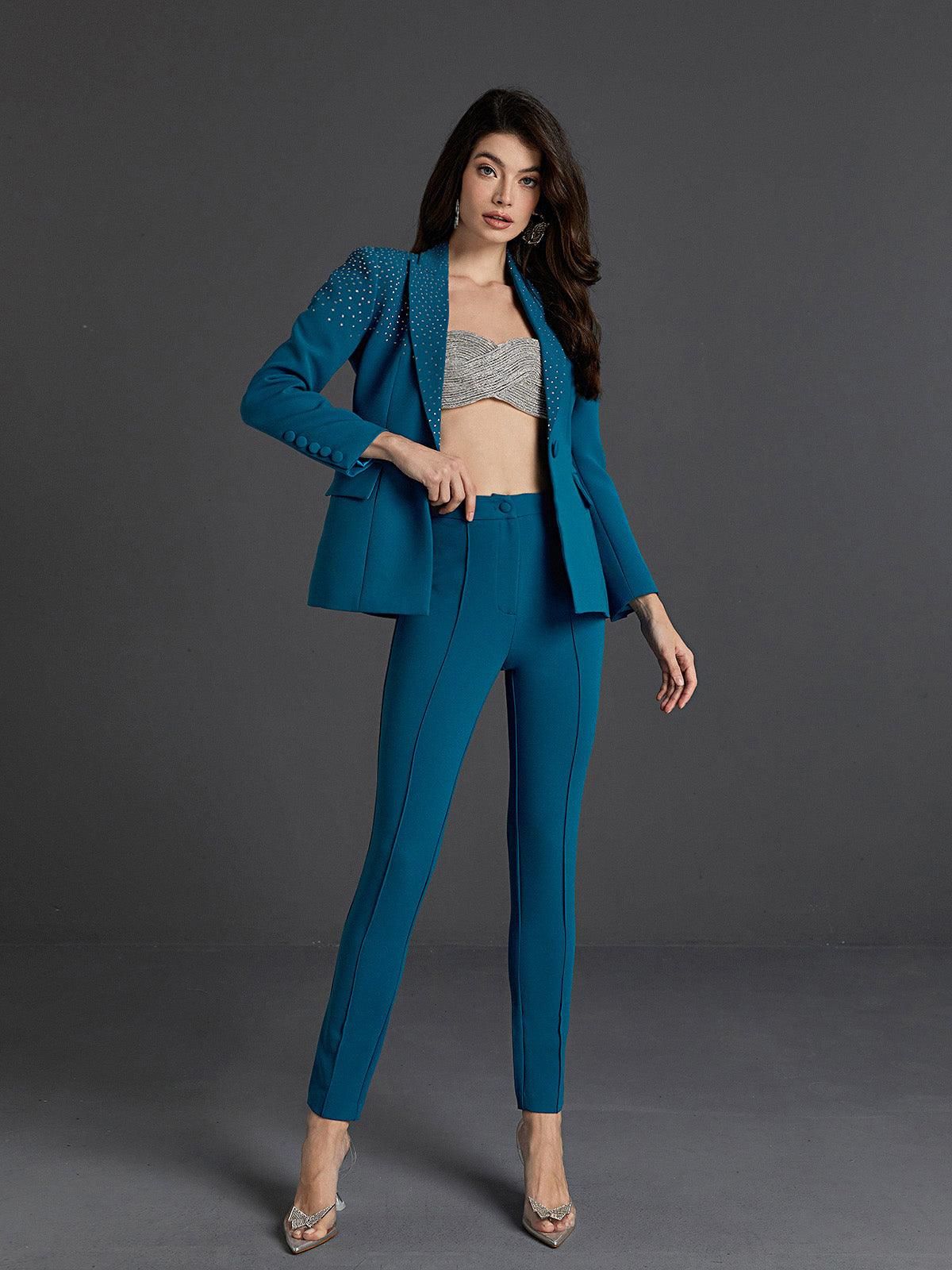 Ripley Rhinestone Blazer Set In Blue sold by Mew Mews product image thumbnail 2