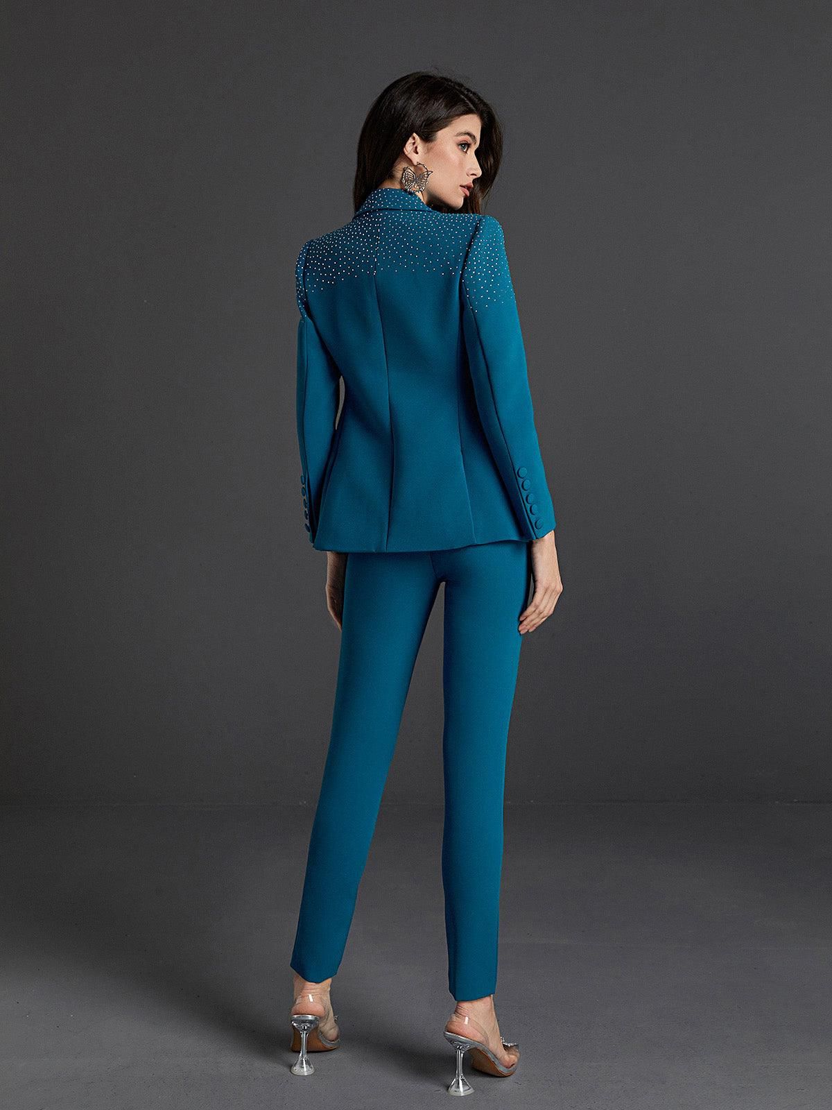 Ripley Rhinestone Blazer Set In Blue sold by Mew Mews product image thumbnail 6