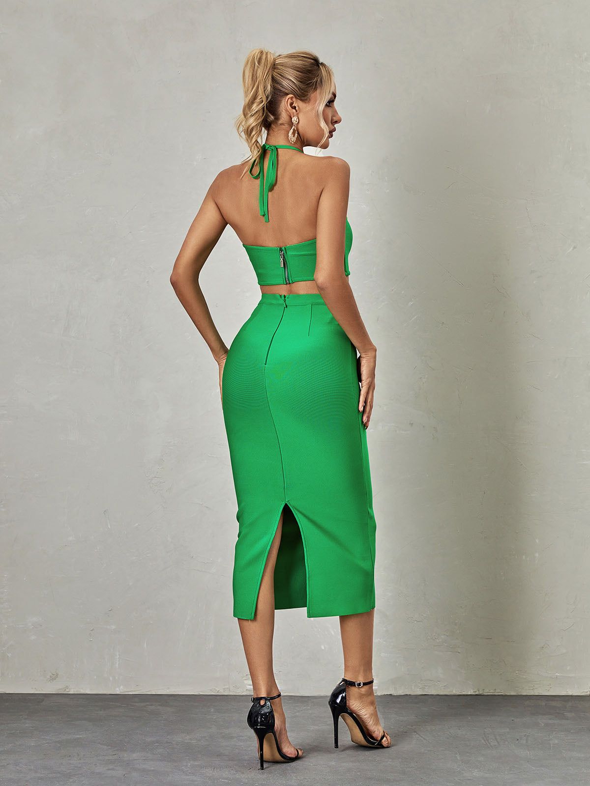 Seraphim Halterneck Bandage Set In Green sold by Mew Mews product image thumbnail 6