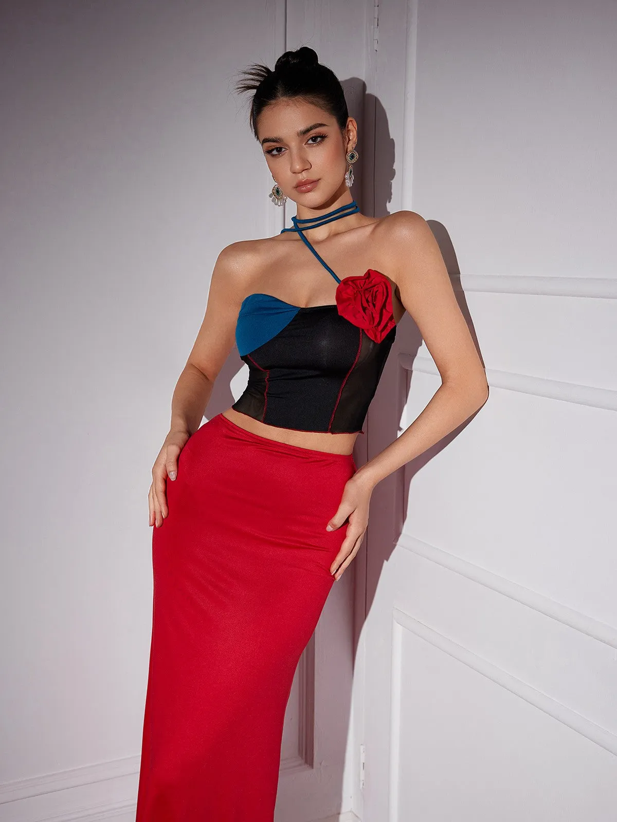 Parama Flower Mesh Skirt Set sold by Mew Mews product image thumbnail 2
