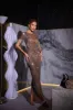 Kason Rhinestone Fringe Printed Mesh Maxi Dress sold by Mew Mews