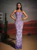 Jaylen Strapless Floral Rhinestone Maxi Dress sold by Mew Mews