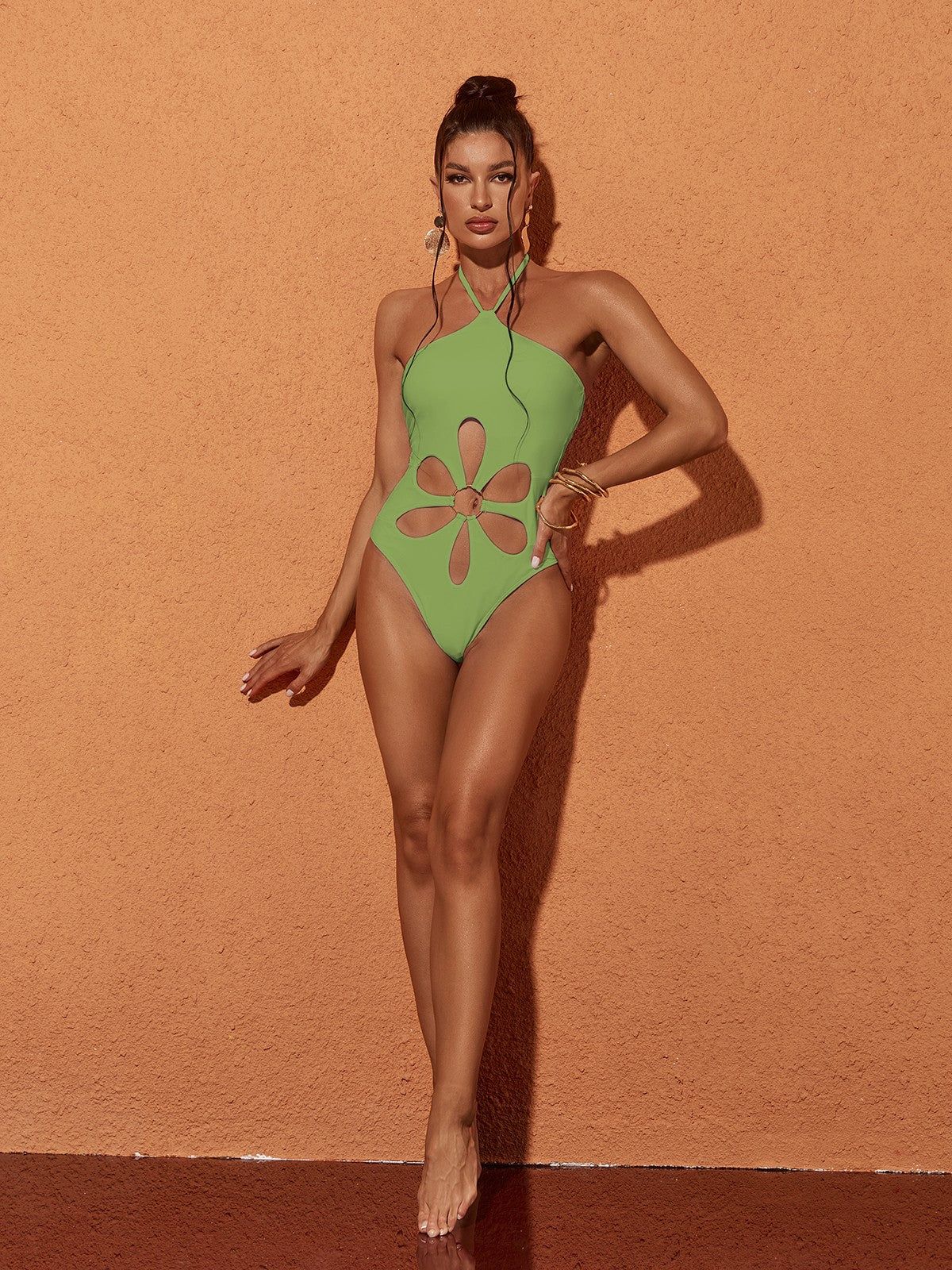 Hagar Cutout One Piece Swimsuit In Green sold by Mew Mews product image thumbnail 2
