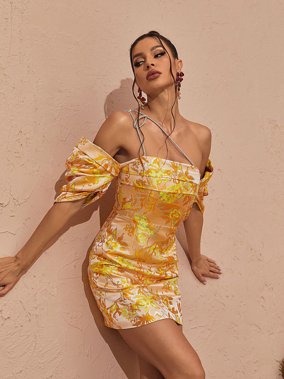 Kore Crystal Chain Jacquard Mini Dress sold by Mew Mews product image thumbnail 3