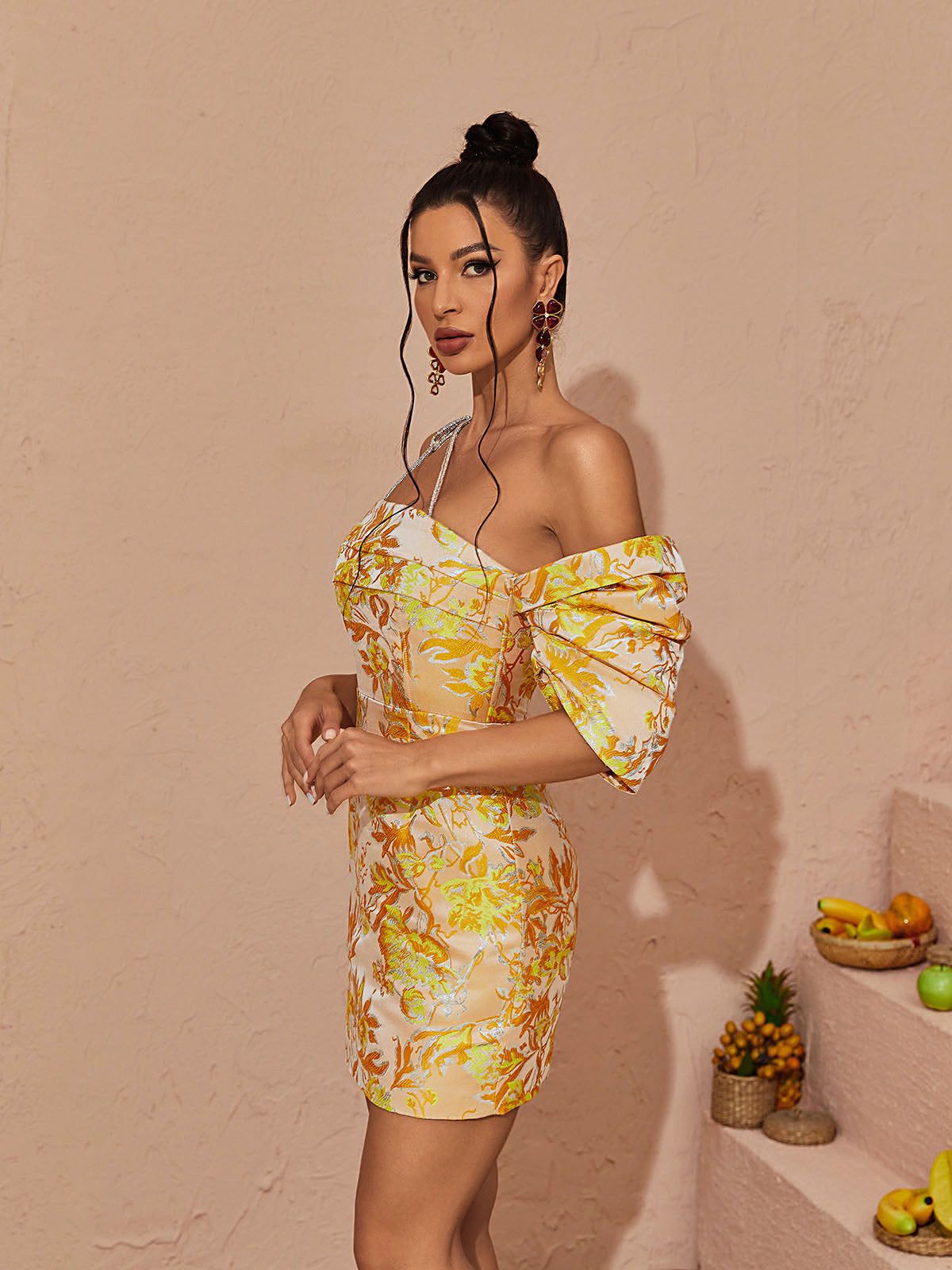 Kore Crystal Chain Jacquard Mini Dress sold by Mew Mews product image thumbnail 4