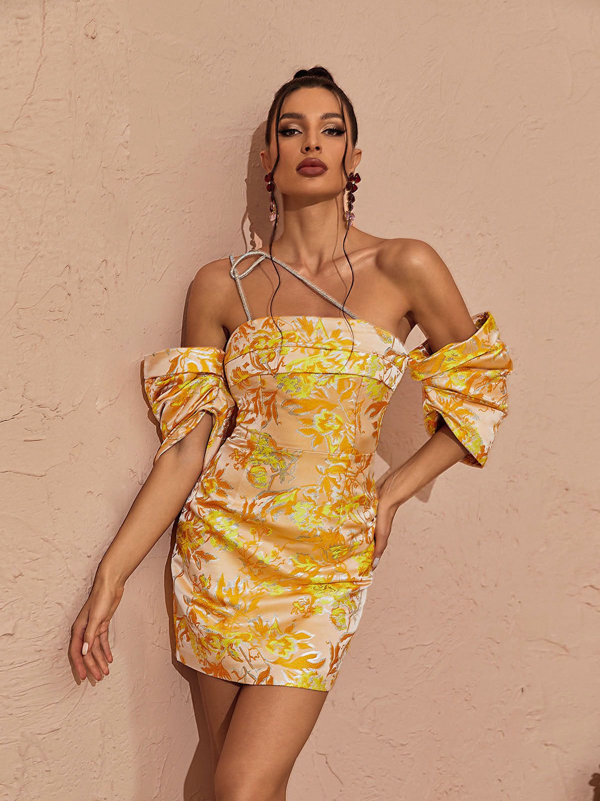 Kore Crystal Chain Jacquard Mini Dress sold by Mew Mews