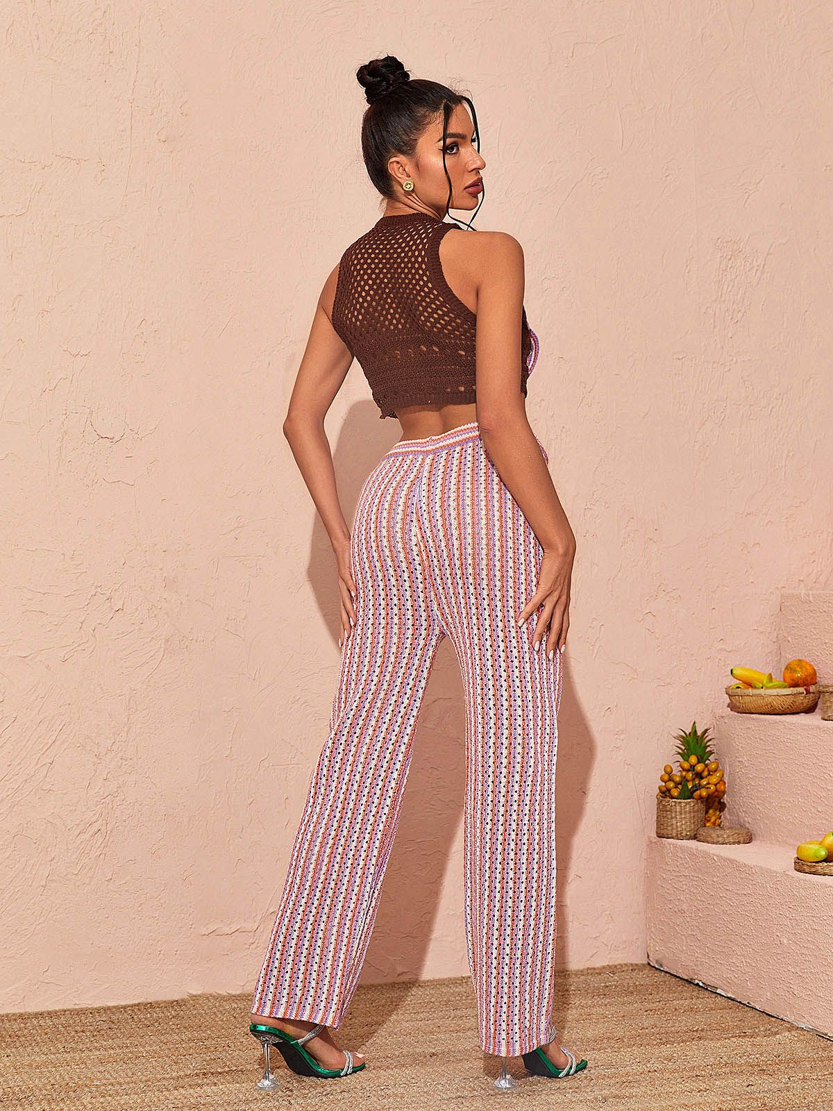 Silas Floral Hollow Knitted Pants Set sold by Mew Mews product image thumbnail 6
