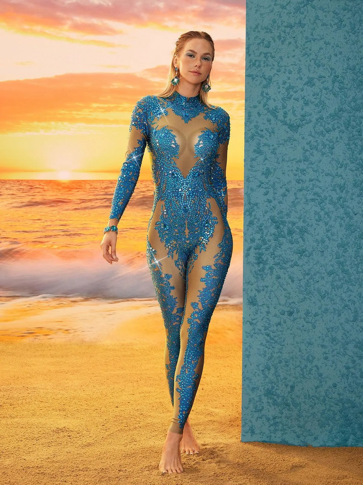 Albie Floral Rhinestone Jumpsuit sold by Mew Mews product image thumbnail 2