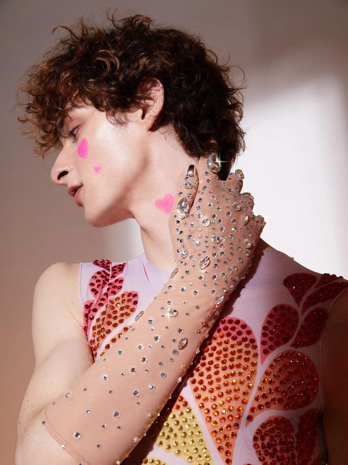 Kiddada Rhinestone Mesh Gloves sold by Mew Mews product image thumbnail 2