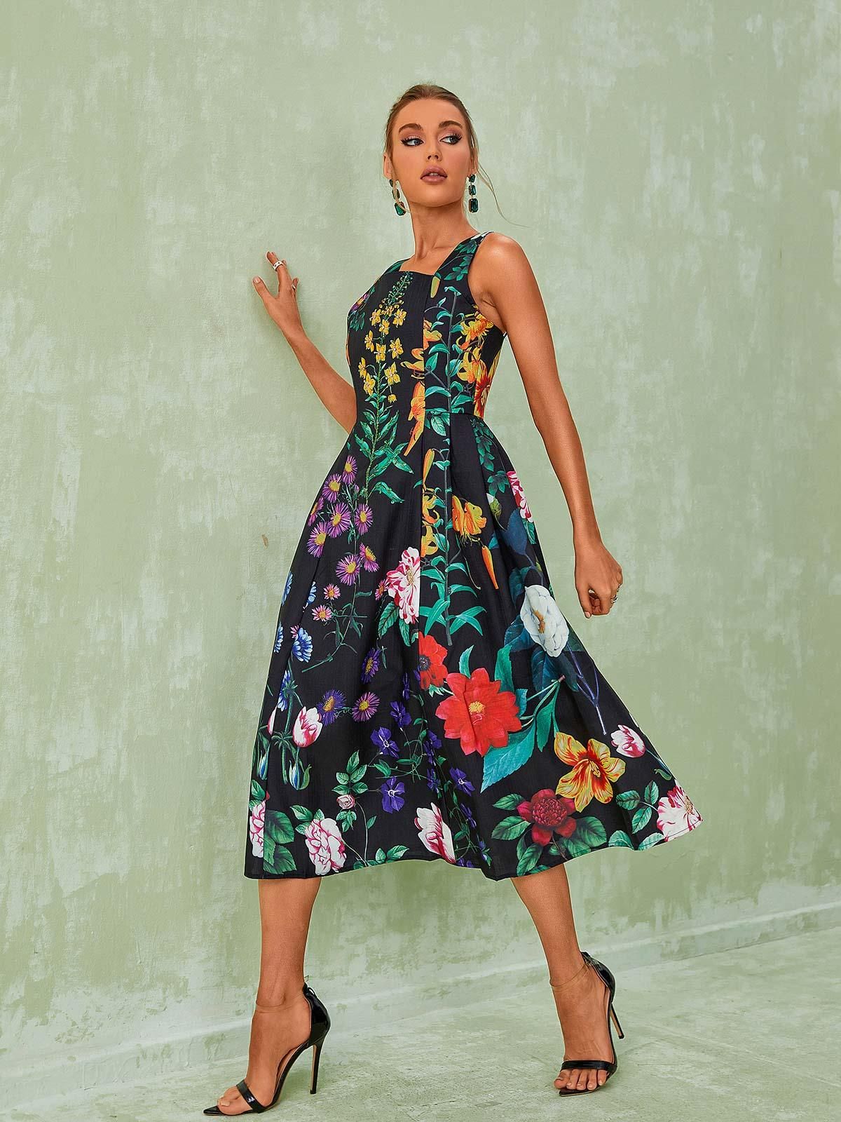 Capucine Floral Printed Midi Dress sold by Mew Mews product image thumbnail 2