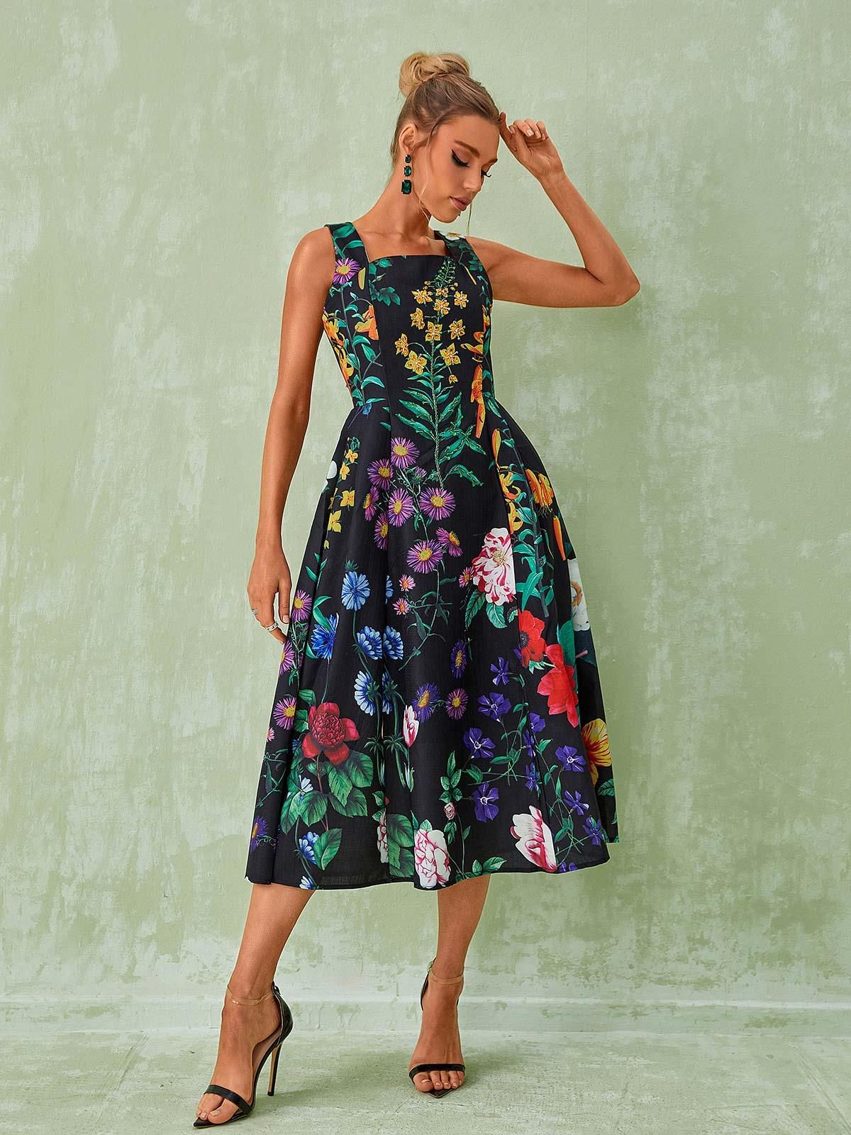 Capucine Floral Printed Midi Dress sold by Mew Mews product image thumbnail 5
