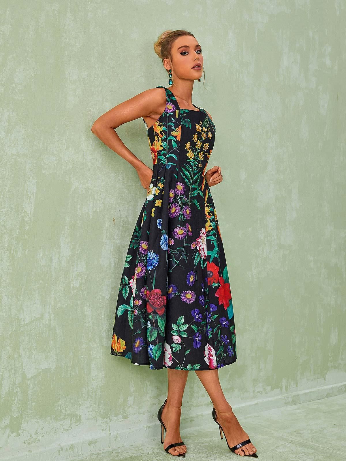 Capucine Floral Printed Midi Dress sold by Mew Mews product image thumbnail 3