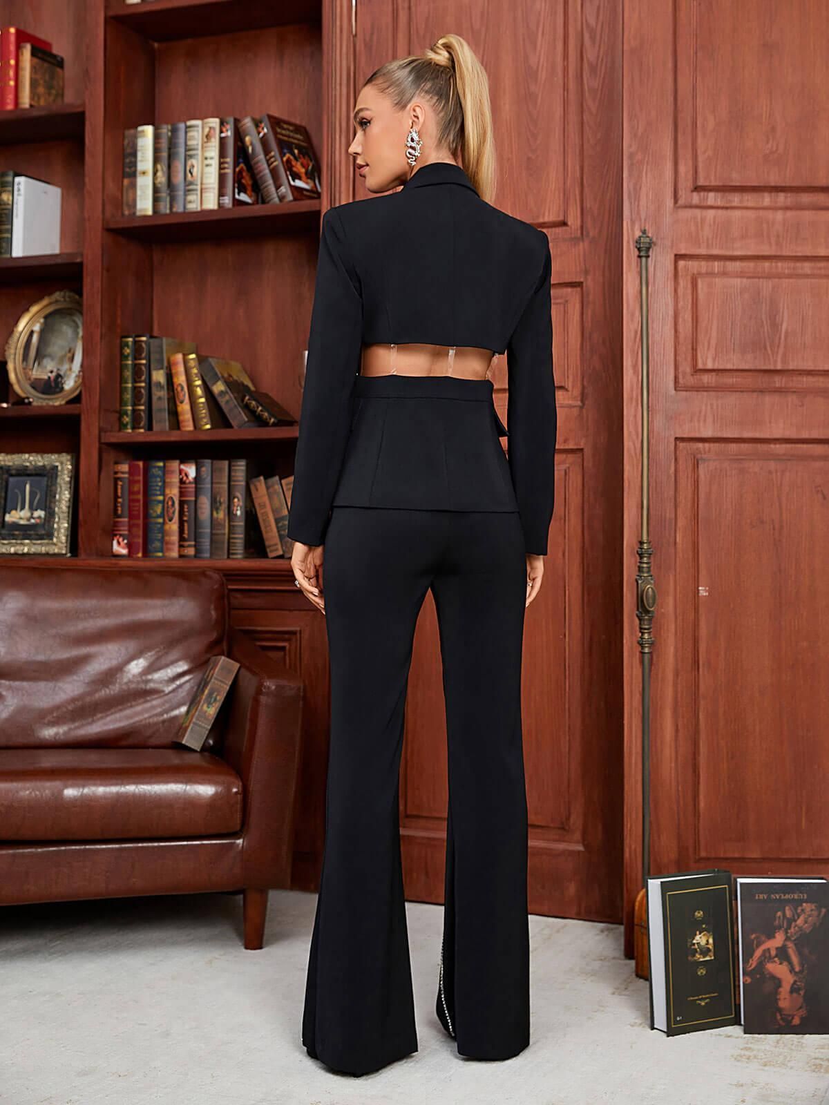 Helia Cutout Rhinestone Blazer Set sold by Mew Mews product image thumbnail 6