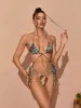 Goldie Cross Straps Printed Bikini Two Piece Set sold by Mew Mews
