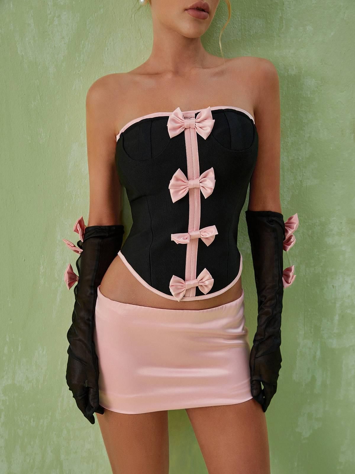 Kairi Satin Strapless Bandage Set sold by Mew Mews product image thumbnail 6