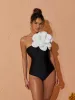 Aureliana Flower One Piece Swimsuit In Black sold by Mew Mews