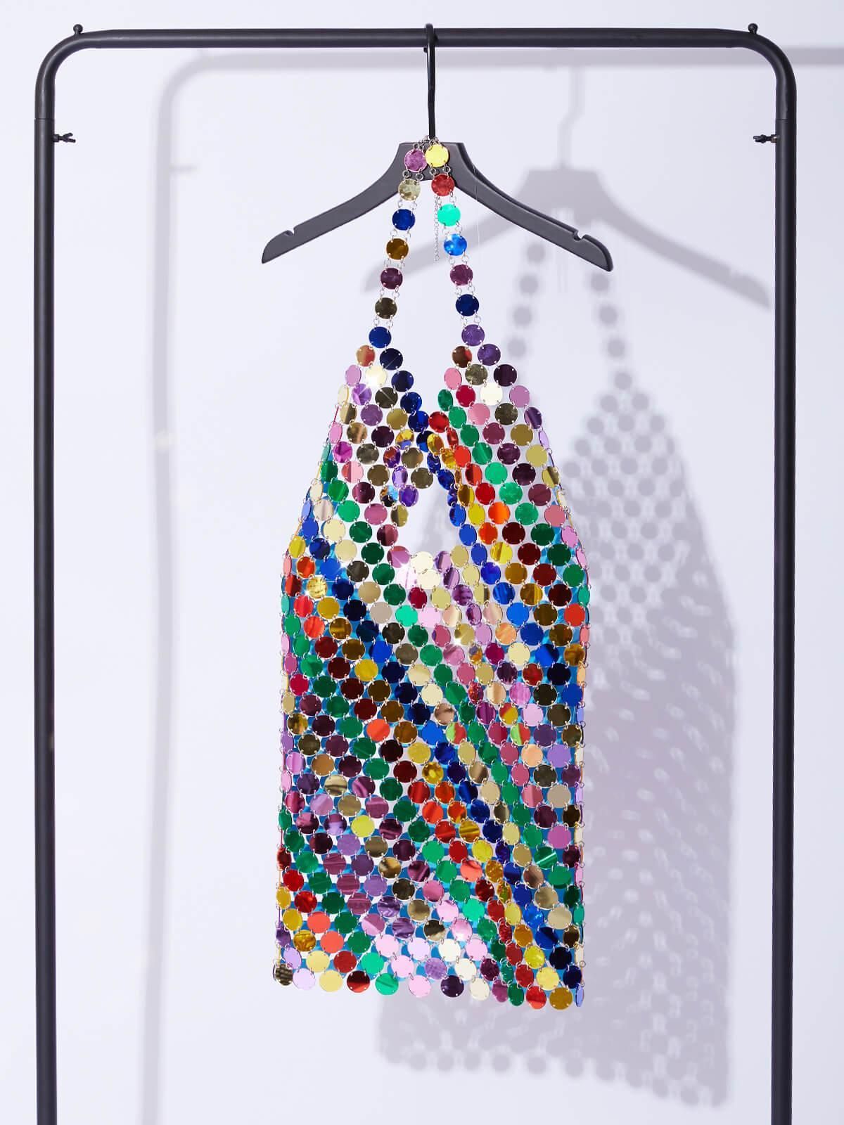 Raquel Cutout Chainmail Mini Dress In Rainbow sold by Mew Mews product image thumbnail 8