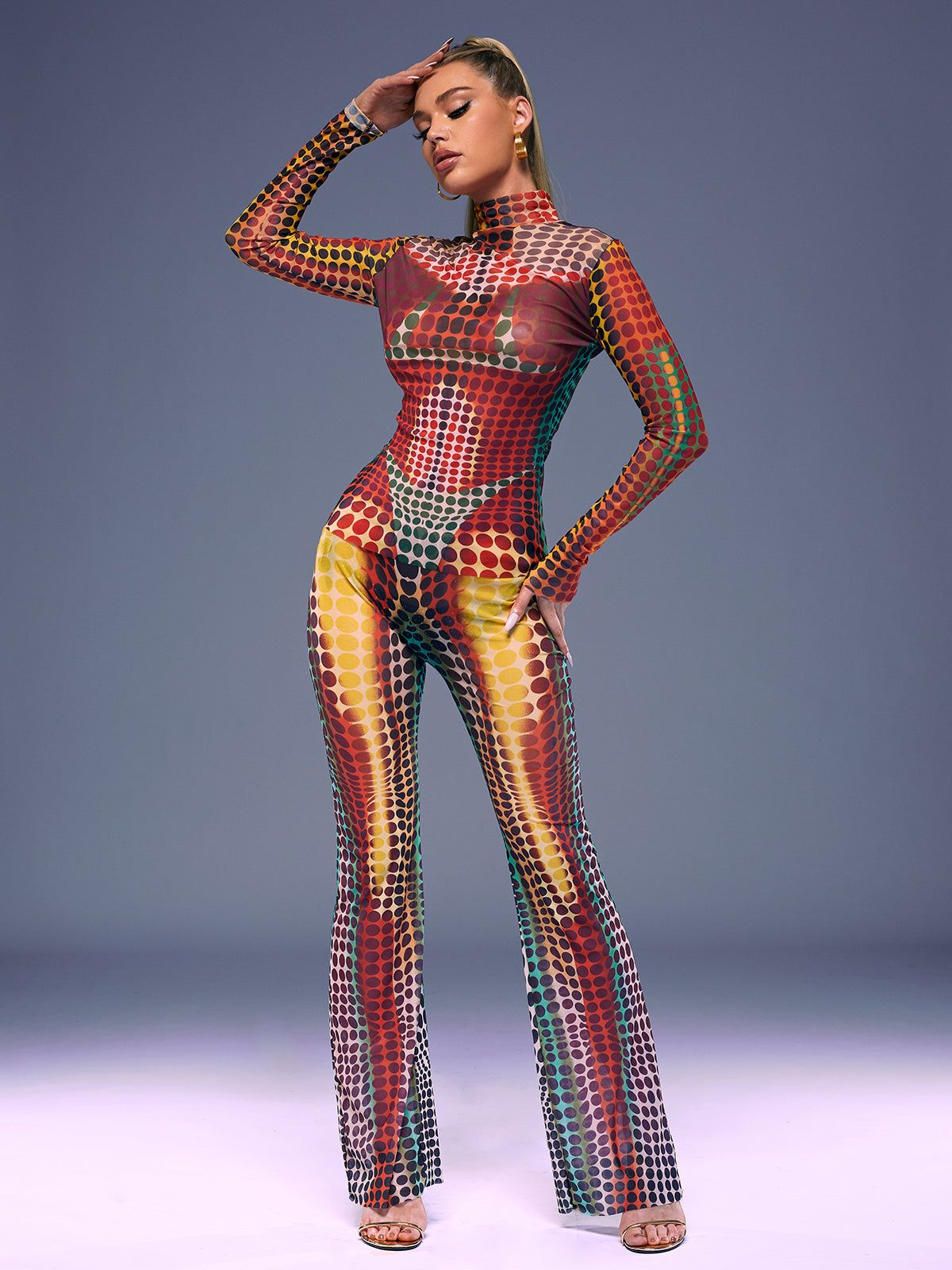 Ishi Long Sleeve Dot Pants Set In Multi sold by Mew Mews product image thumbnail 5