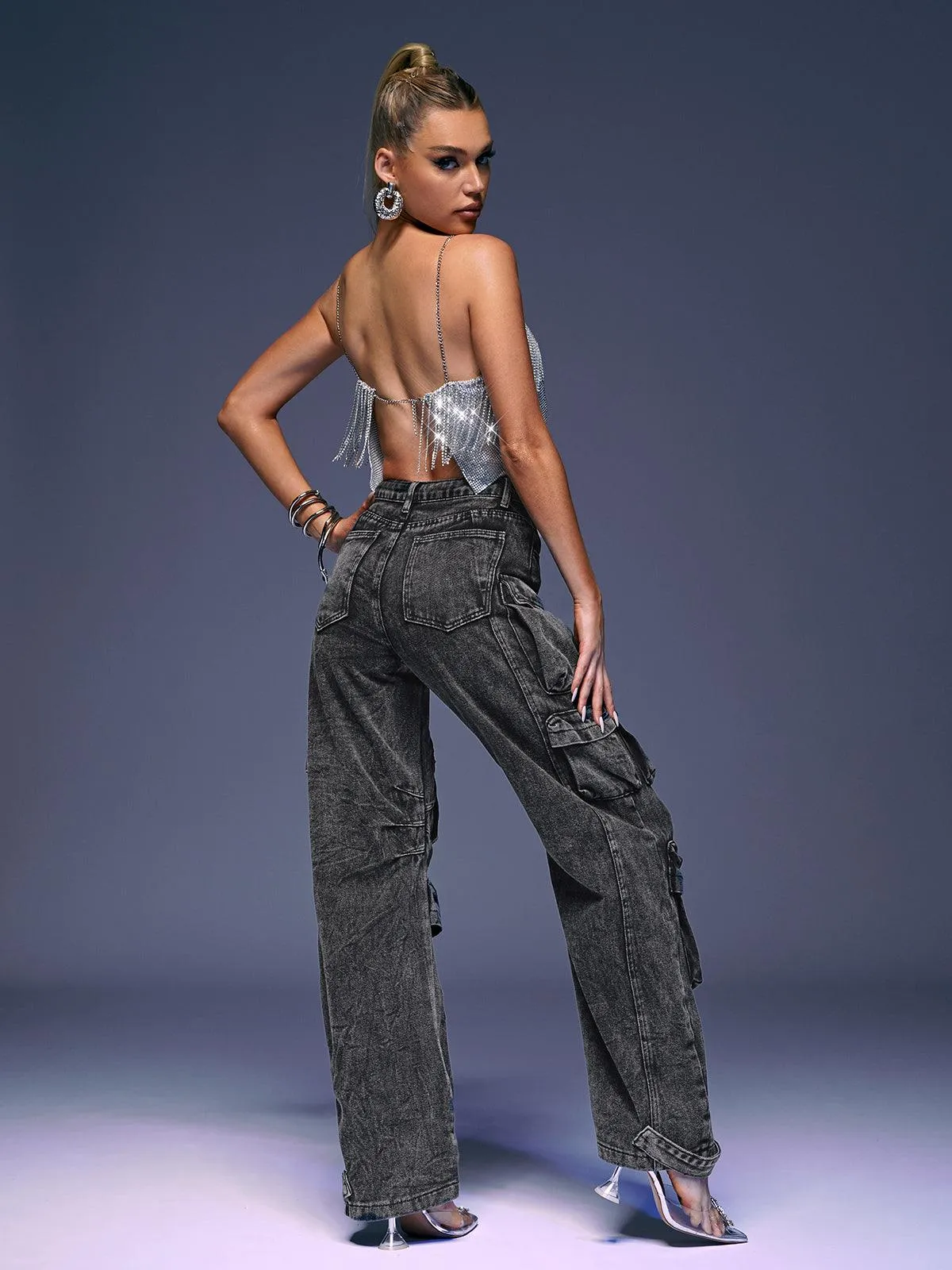 Giulia Denim Pants In Grey sold by Mew Mews product image thumbnail 5