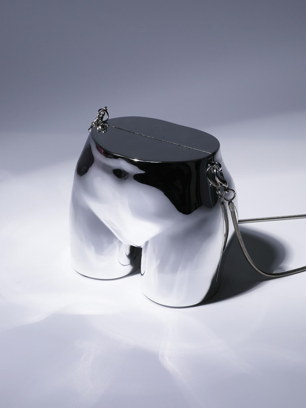 Morwenna Acrylic Butt Bag In Silver sold by Mew Mews