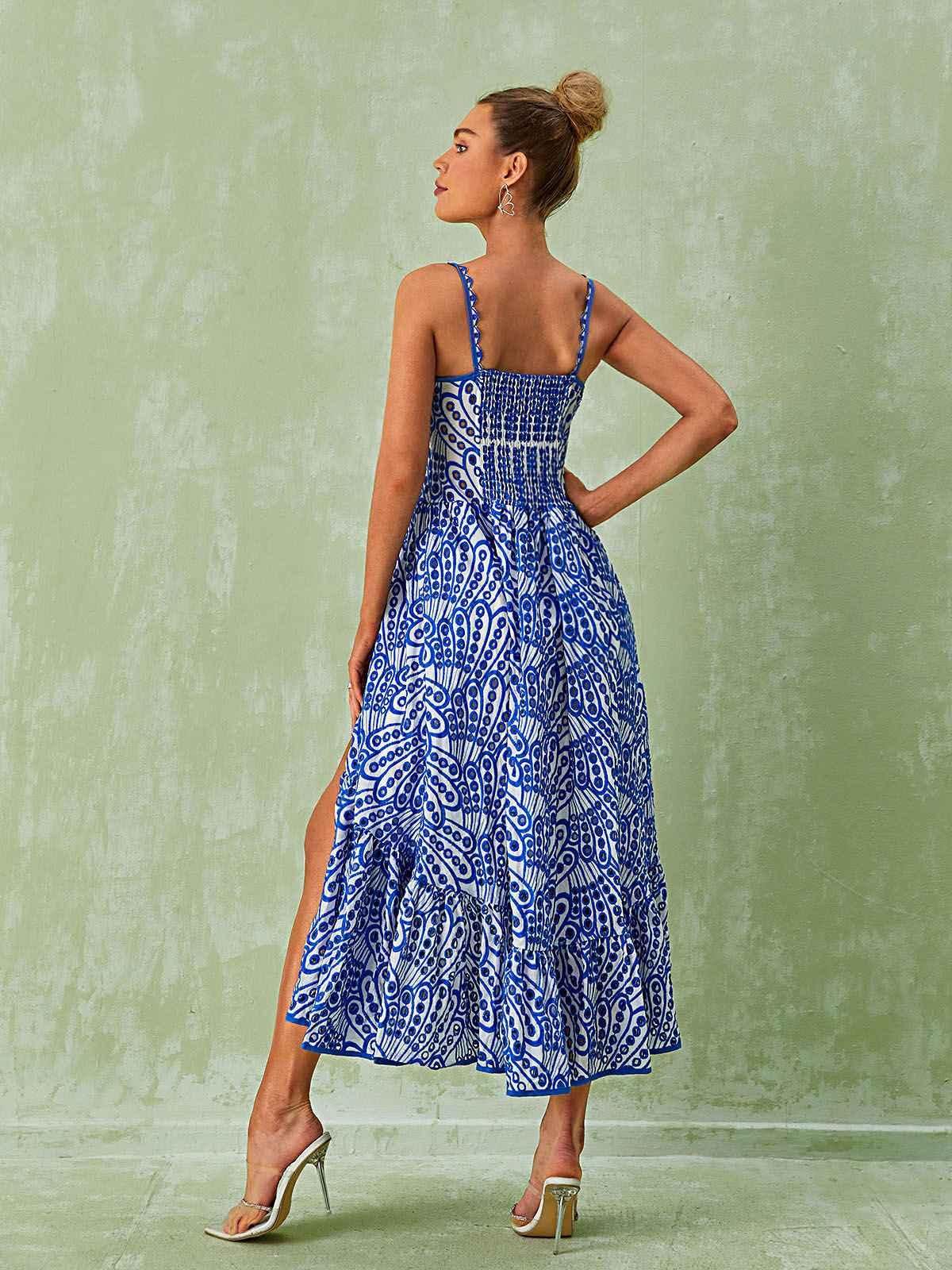 Minka Spaghetti Hollow Midi Dress In Blue sold by Mew Mews product image thumbnail 6