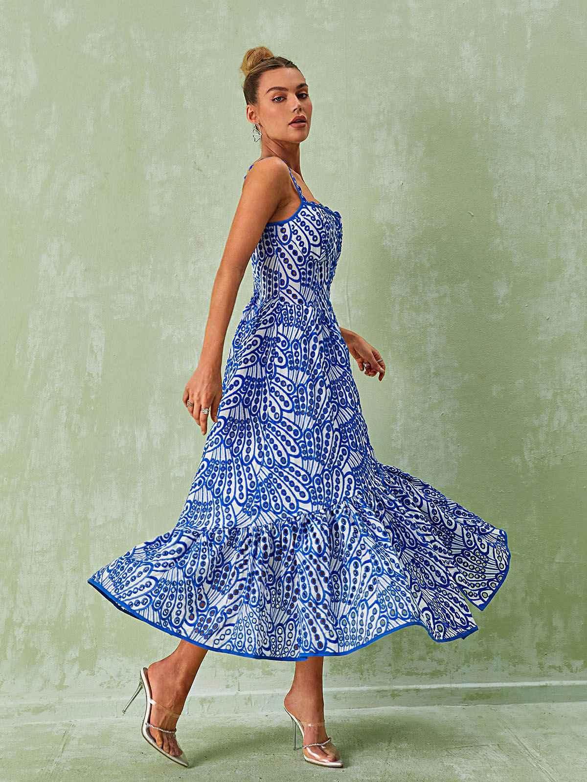 Minka Spaghetti Hollow Midi Dress In Blue sold by Mew Mews product image thumbnail 2
