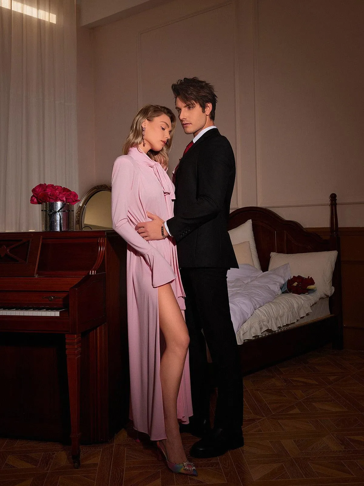 Benton Long Sleeve Flower Maxi Dress In Pink sold by Mew Mews product image thumbnail 5