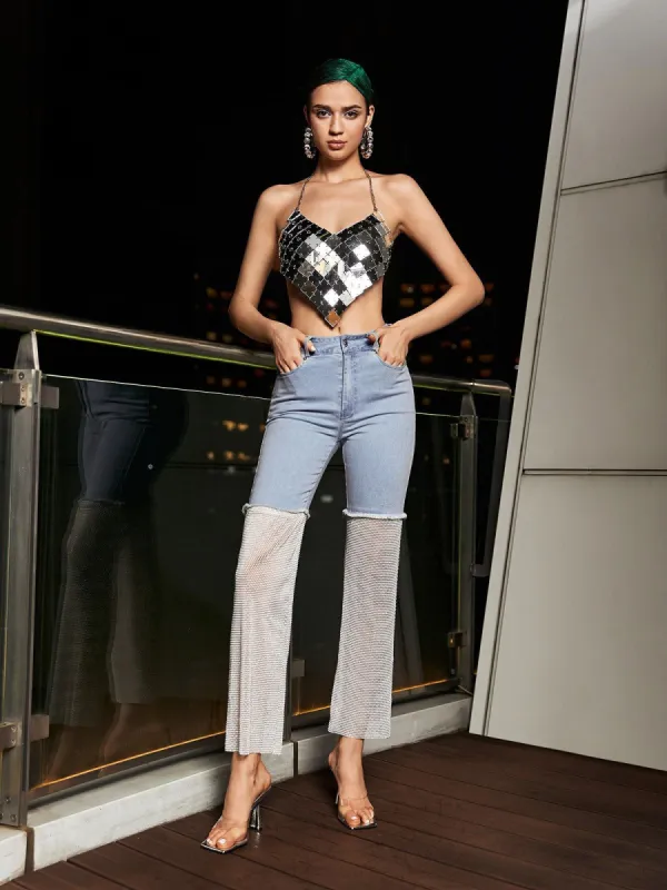 Tuuli Square Chainmail Top In Silver sold by Mew Mews