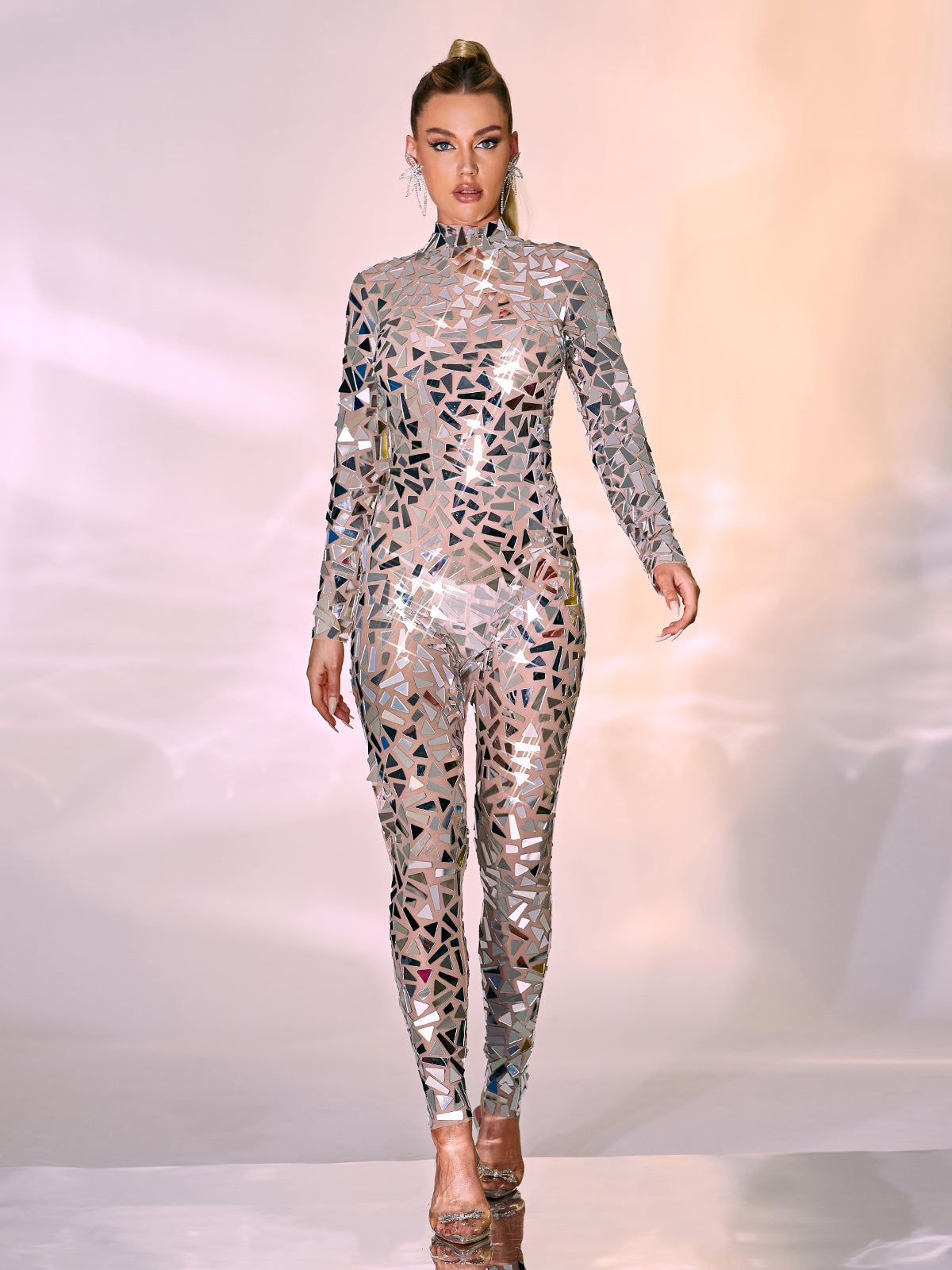 Noor Long Sleeve Embellished Jumpsuit sold by Mew Mews product image thumbnail 6