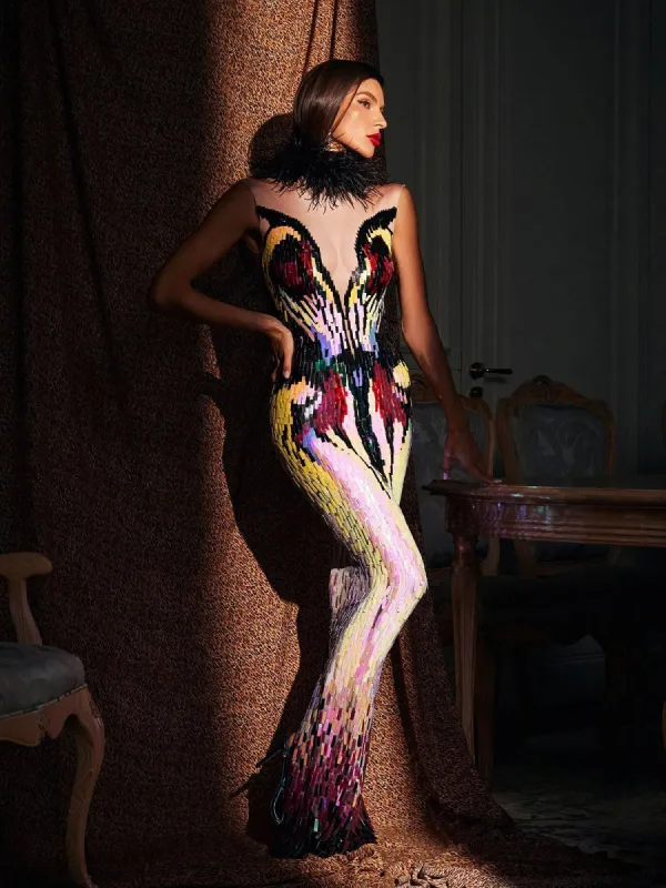 Piera Sequin Mermaid Maxi Dress sold by Mew Mews