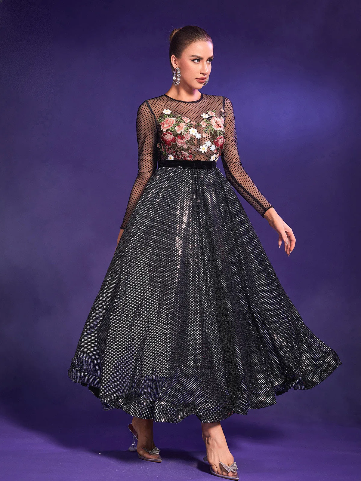 Yuki Patchwork Floral Embroided Dress sold by Mew Mews product image thumbnail 3