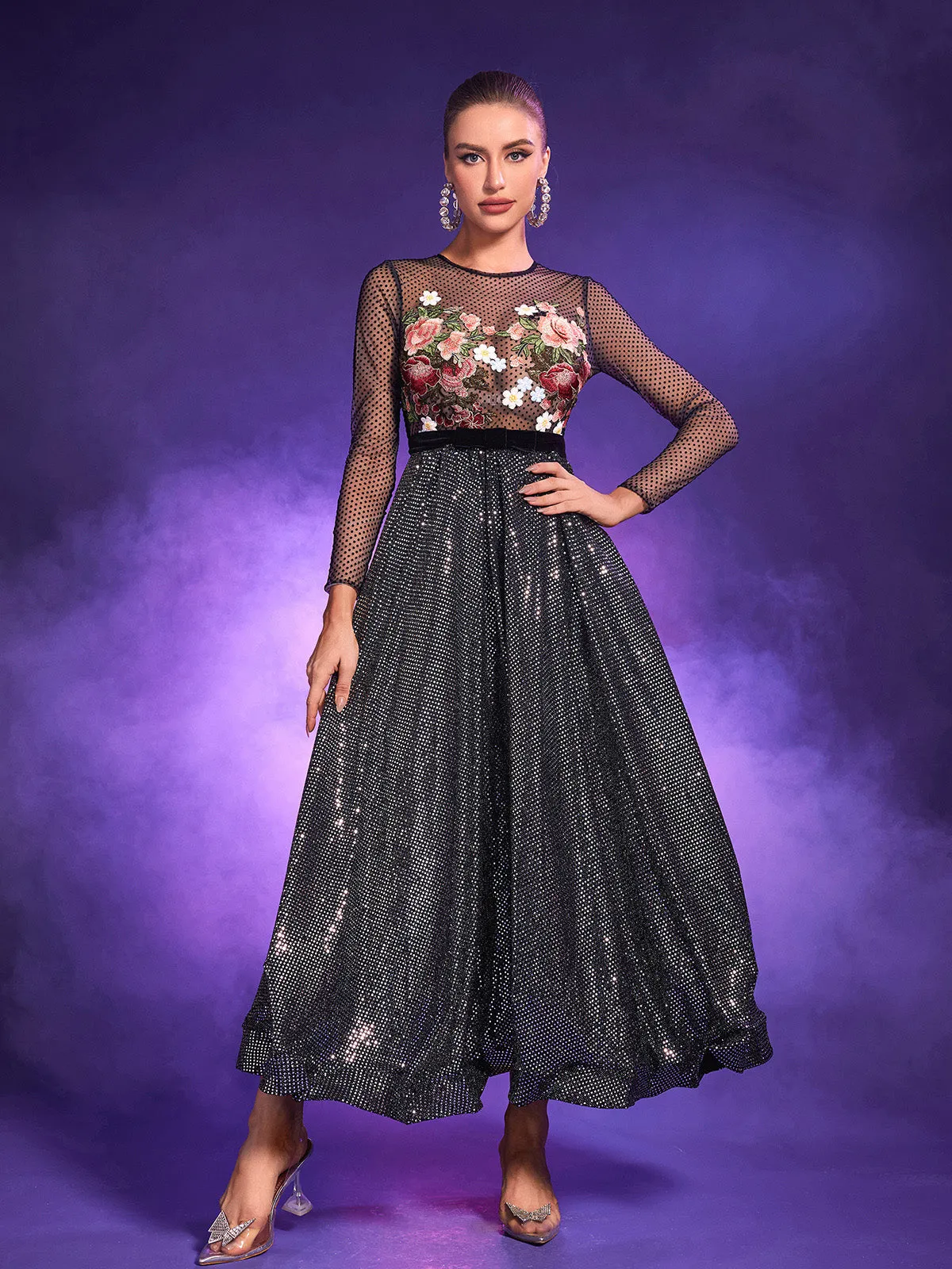 Yuki Patchwork Floral Embroided Dress sold by Mew Mews product image thumbnail 2