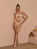 Addy Halterneck Cutout Embellished Swimsuit In Pink sold by Mew Mews