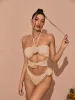 Addy Halterneck Cutout Embellished Swimsuit In Pink sold by Mew Mews