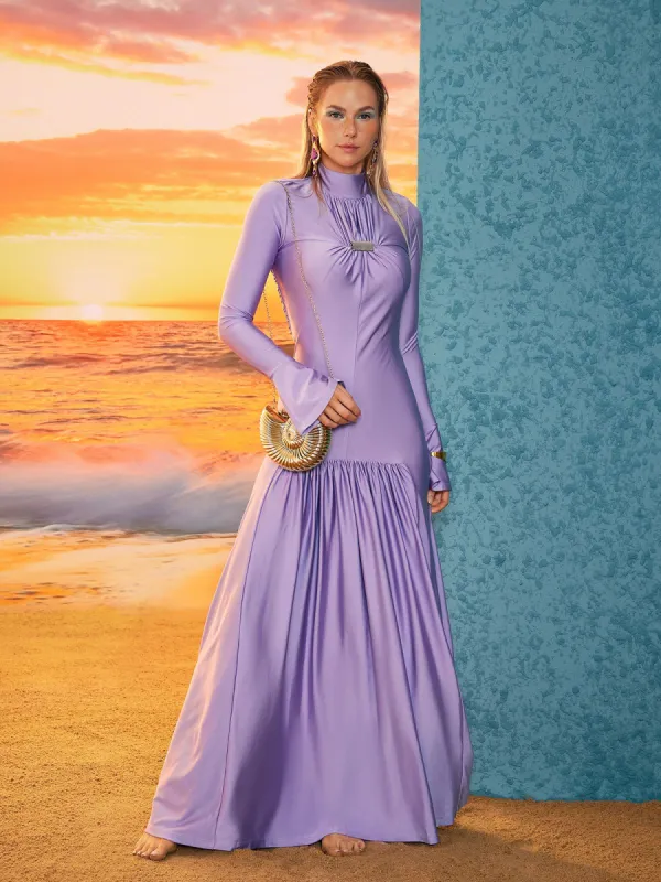 Kaito Long Sleeve Ruched Maxi Dress sold by Mew Mews