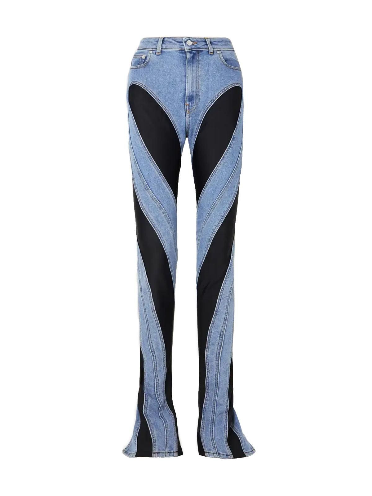 Lettice Paneled High Rise Skinny Jeans In Black sold by Mew Mews product image thumbnail 5