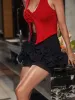 Esadora Halterneck Flower Top In Red sold by Mew Mews