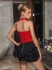 Esadora Halterneck Flower Top In Red sold by Mew Mews