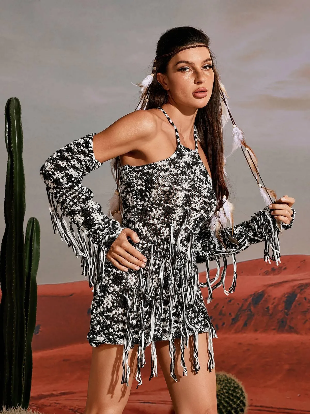 Amaury Knit Hollow Mini Dress sold by Mew Mews product image thumbnail 2