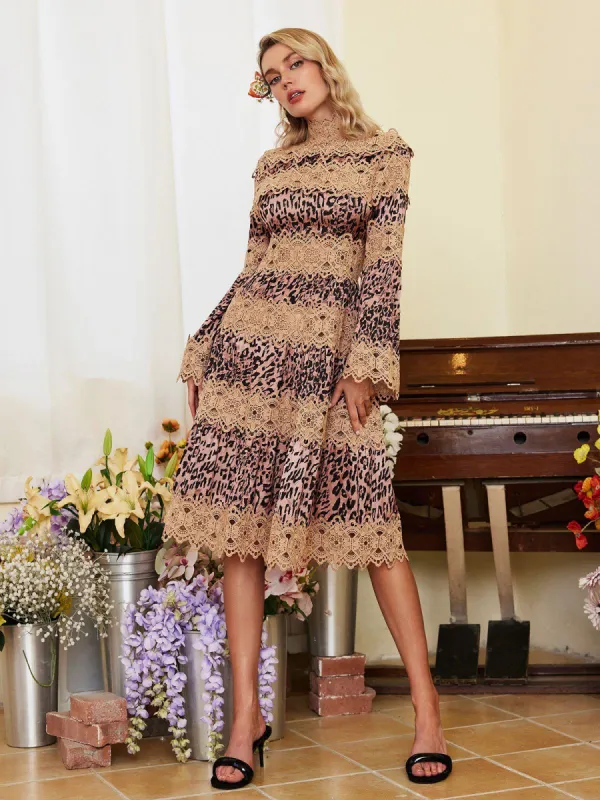 Rohan Leopard Hollow Midi Dress sold by Mew Mews
