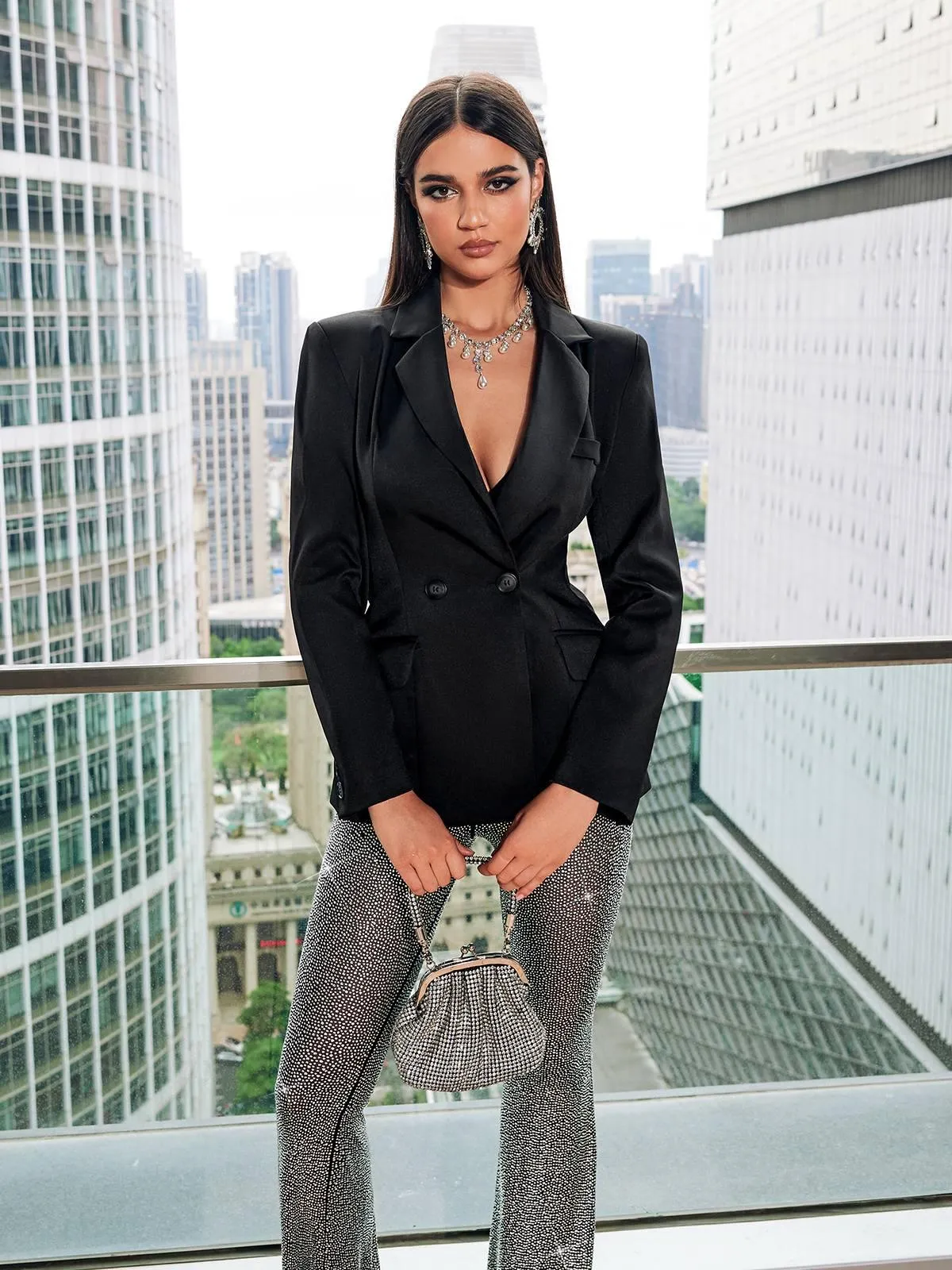 Londyn Rhinestone Flare Pants Set sold by Mew Mews product image thumbnail 4