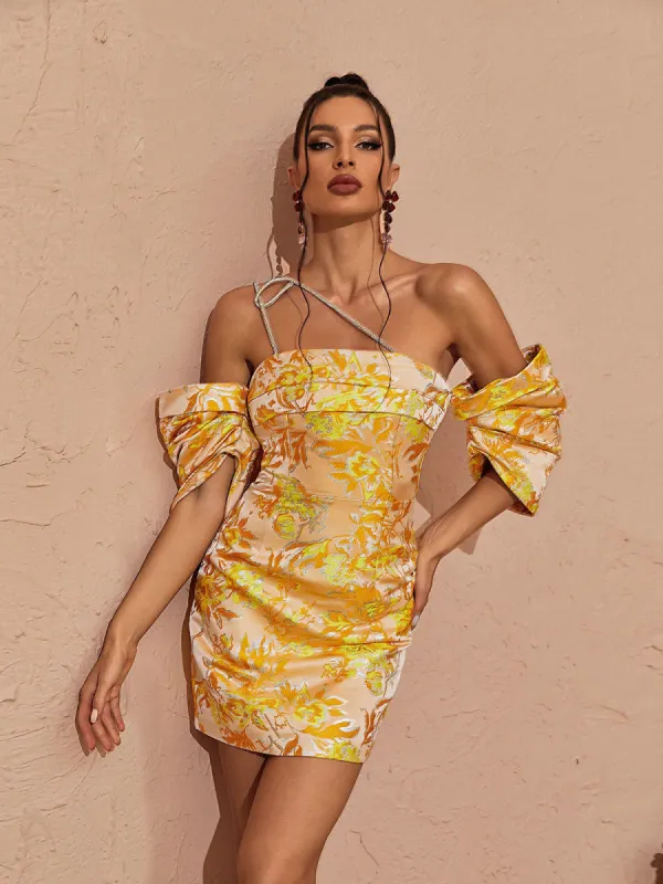 Kore Crystal Chain Jacquard Mini Dress sold by Mew Mews