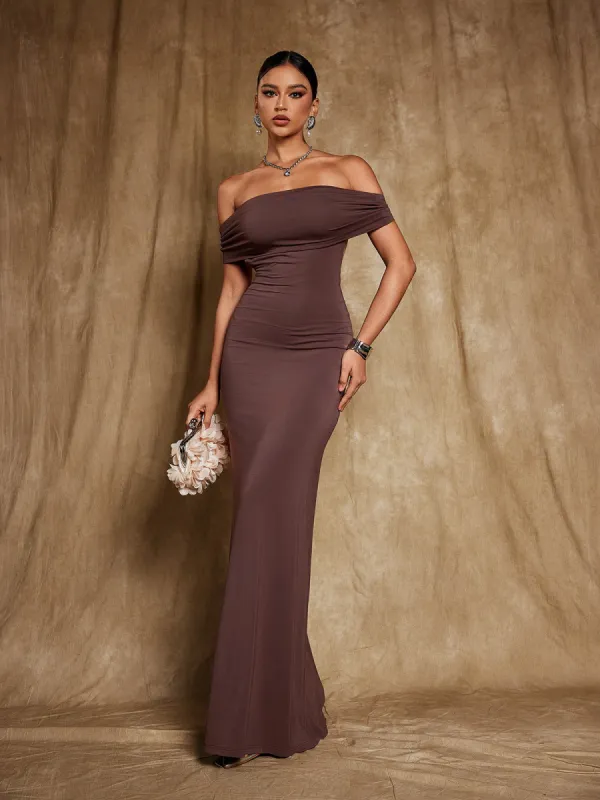 Riordan Off Shoulder Maxi Dress sold by Mew Mews