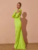 Verena Long Sleeve Backless Maxi Dress In Green sold by Mew Mews