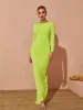 Verena Long Sleeve Backless Maxi Dress In Green sold by Mew Mews