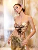 Iago Metallic Heart Drop Armor Top In Rose Gold sold by Mew Mews