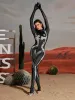 Radek Body Printed Rhinestone Gloves Jumpsuit In Silver sold by Mew Mews