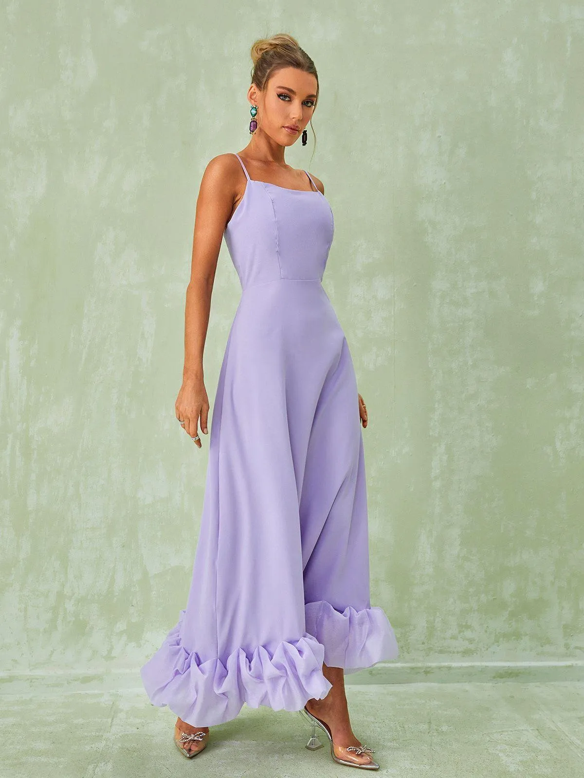 Ilsa Spaghetti Maxi Dress In Violet sold by Mew Mews product image thumbnail 2