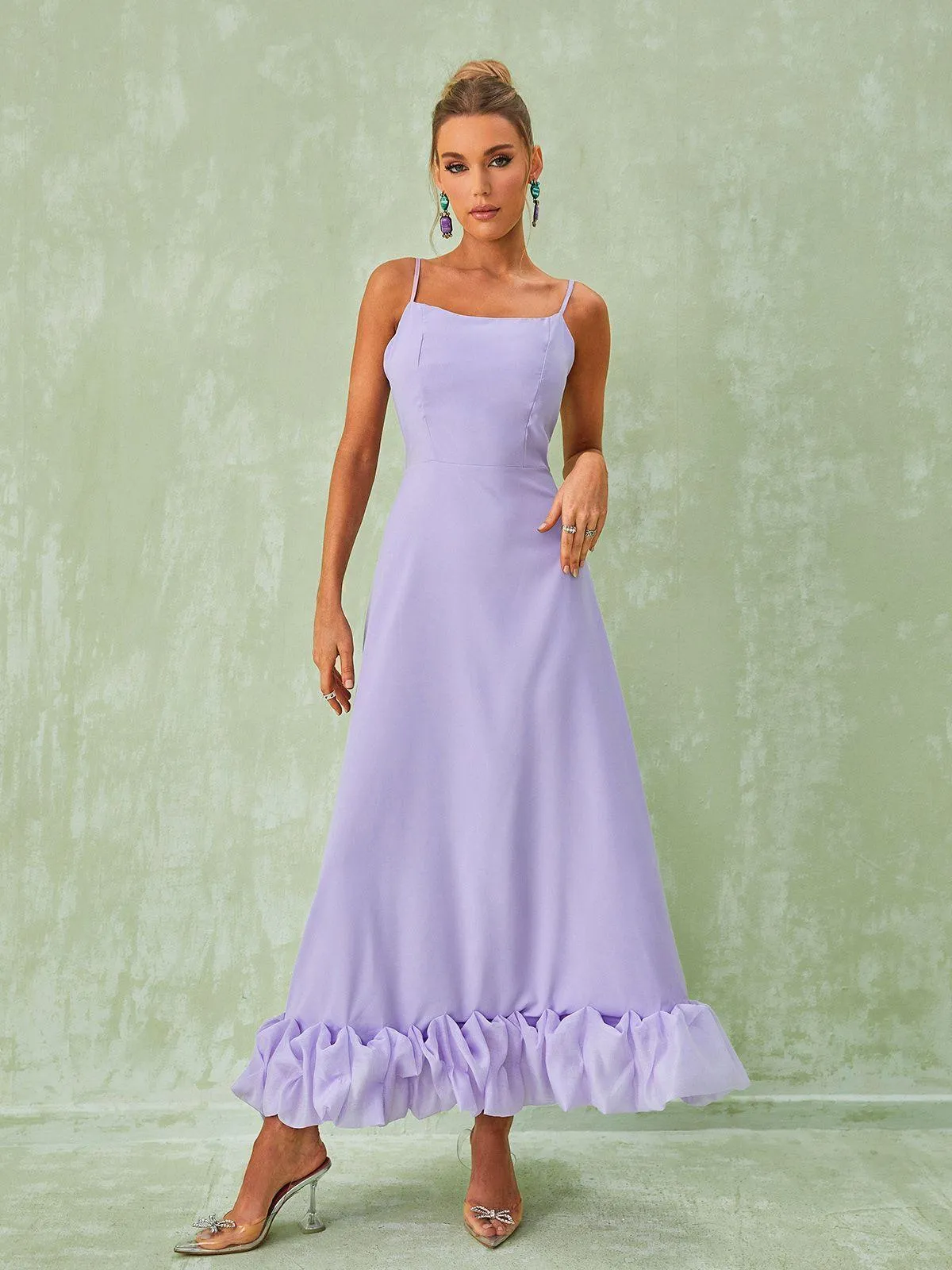 Ilsa Spaghetti Maxi Dress In Violet sold by Mew Mews