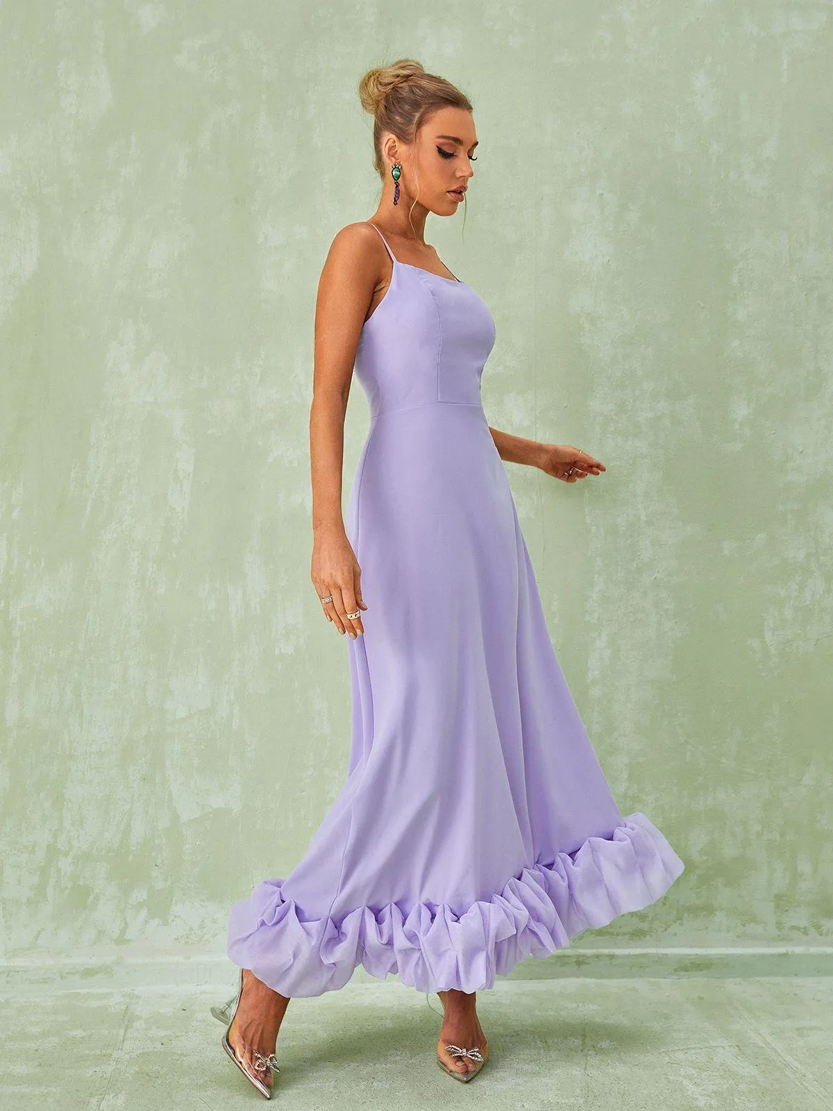 Ilsa Spaghetti Maxi Dress In Violet sold by Mew Mews product image thumbnail 3